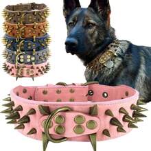 CL072-1 The Mighty Large Spiked Studded Dog Collar - Protect Your Dog's Neck From Bites, Durable & Stylish, For Large Dogs - Multicolor - View 4