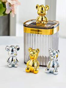 1 pieza Decoración oso de la violencia de lujo alta gama de plástico para sala de estar, entrada, gabinete de TV, gabinete de vino, alcancía, accesorios de decoración del hogar - Multicolor - Ver 10