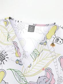 医院护理时尚手术服上衣印花高品质医生外科女式医院配件儿科临床上衣