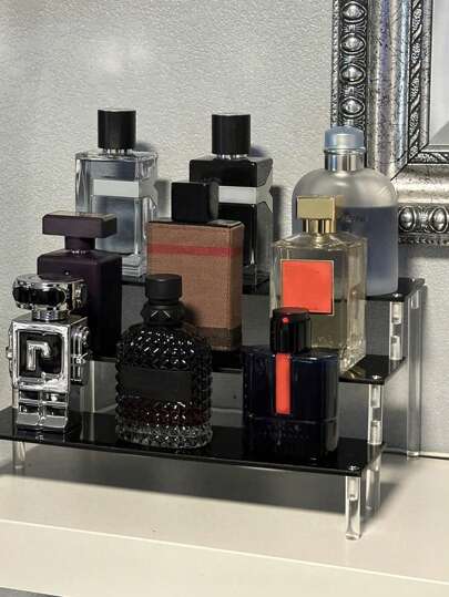 1 Set Multi-Functional Acrylic Cosmetic Display Rack, Modern Minimalist Transparent Showcase For Items, Suitable For Bedroom, Living Room, Kitchen,For Holiday Beach, Bathroom Collection, Bedroom Collection, Large Capacity