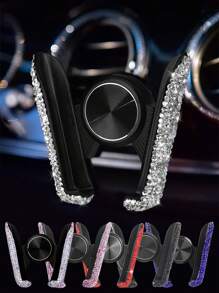 1PC Car Phone Holder Sparkling Imitation Diamond Car Vent Installation Clip Phone Holder Holder Car Holder Interior Accessories Women