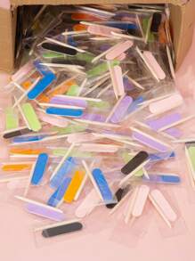 50pcs Mini Nail File And Orange Sticks Set For Press On Nails,Mini Nail File Bulk, Double Sided Nail Files, Wooden Cuticle Pusher Sticks, Manicure Pedicure Cleaner Tools