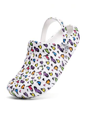 CIVHOM Tie-dye mönstrade träskor för kvinnor, Slip On lätta tvåvägs Trädgårdsträskor, Halkfria sommarstrandrutschbanor