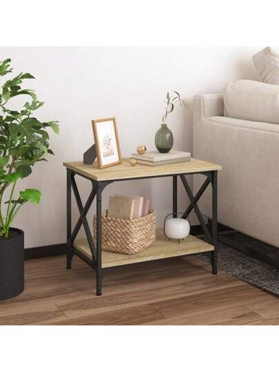 VidaXL Side Tafel 55x38x45 Cm Processed Wood Sonoma Oak