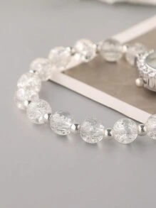 Relógio Feminino da Moda de Estilo Novo 2025, Mostrador Redondo Fofo com Cristal, Pérola e Detalhes em Pedras Preciosas, Pulseira Metálica, Movimento de Quartzo