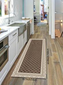 1 块复古三叶草图案厨房地垫，防滑、防污，适用于房间装饰、客厅、浴室、卧室地毯、门垫、区域地毯和户外地毯，采用涤纶纤维材料制成，易于清洁和机洗，适合所有季节和节假日。