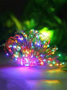 Battery Powered LED Copper Wire String Lights, Waterproof Copper Line Lights Lamp String - Multicolor - View 12