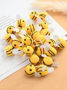 Set de 5/10/15 piezas Juguetes de bola de abeja, hechos a mano DIY juguetes de abeja, decoración de tela para maceta de habitación de fiesta, juguetes de insecto abeja divertidos
