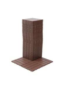 44 Pack Patio Deck Tiles,Plastic Interlocking Deck Tiles,12"X12" Square Waterproof Outdoor All Weather Use, Patio Decking Tiles For Poolside Balcony Backyard, Brown