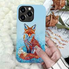 Compatible With IPhone 13-16 Pro Max Case, Fox Van Gogh Painting Style Print Phone Case Funny Liquid Silicone Case Impact Resistant Anti-Scratch Shockproof Protective Cover Gifts For Family, Friends, Kids, Birthday,Spring, Holiday, Boyfriends, Girlfriends, Valentine's Day
