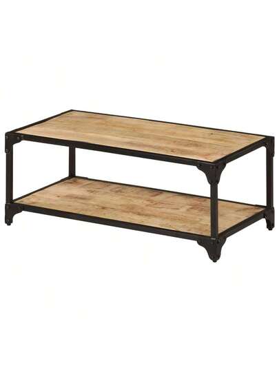 VidaXL Coffee Tafel 90x45x35 Cm Solid Rough Mango Wood view 10