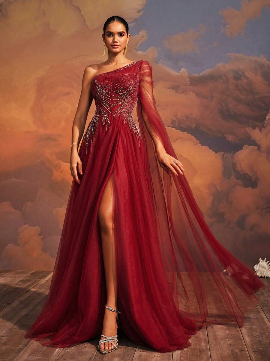 Váy dạ hội lưới đính sequin dài thanh lịch VIPGIRL dành cho nữ