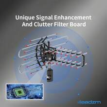 Plus 360°Rotation UV Dual Frequency 45-230MHz 15-22dB 42.65ft Cable Outdoor Antenna,High Gain Amplifier And Low-Noise Amplifier, Capable Of Receiving Digital HDTV UHF/VHF Signals Within 150 Miles, Supporting 2 Televisions - 174-860MHz - Xem 4