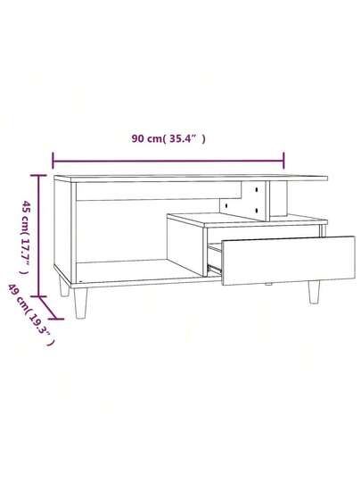 VidaXL Coffee Tafel 90x49x45 Cm Processed Wood Zwart view 2