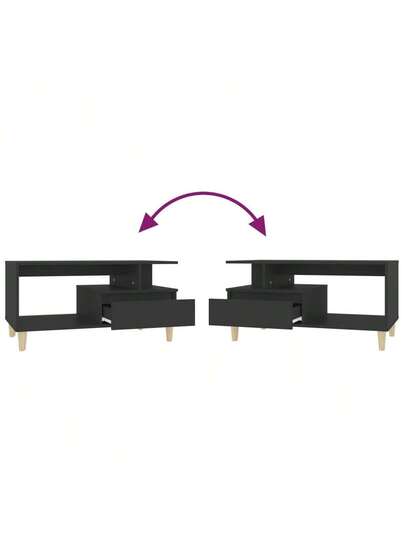 VidaXL Coffee Tafel 90x49x45 Cm Processed Wood Zwart view 8