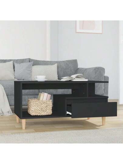 VidaXL Coffee Tafel 90x49x45 Cm Processed Wood Zwart view 3