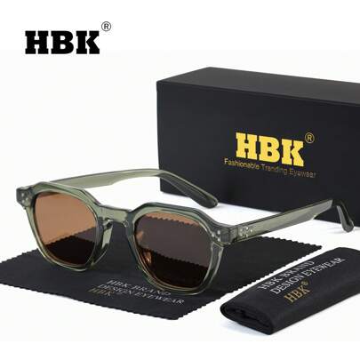HBK Occhiali da uomo HBK TAC polarizzati, montatura quadrata in TR90, stile classico casual alla moda, occhiali da decorazione, adatti per attività all'aperto, vacanze, pesca, viaggi, fotografia di strada, feste in spiaggia, estate