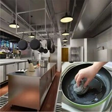 6 pièces/12 pièces Boules de nettoyage de cuisine en acier inoxydable - Grattoir à vaisselle non électrique, convient pour les bols, casseroles, plaques de cuisson, brosse en acier inoxydable et laine d'acier, fournitures de nettoyage