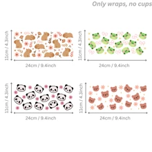 Envolturas lindas con moño de capibara, rana y oso panda para vasos de 16 onzas, resistentes al agua y a los rayos UV. También son adecuadas para decorar botellas, tazas, portátiles y otros suministros escolares - animales lindos - Ver 11