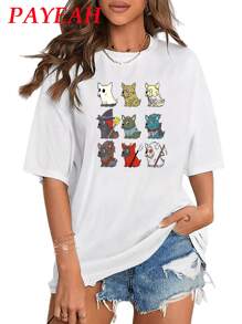 PAYEAH Camiseta divertida del disfraz de bulldog francés para Halloween, 1 pieza, 220g, camiseta de algodón pesado - Blanco - Ver 1