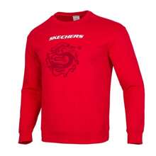 Skechers Red Casual Sweatshirt, Men's Comfortable Loose Pullover, Daily Travel Top, Long Sleeve, P124U033-01KV - Samba Red - View 1