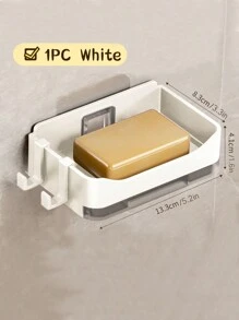 1 pezzo Portasaponetta in acciaio inossidabile per doccia, senza foratura, portasaponetta in metallo montato a parete,portasaponetta quadrato, portasaponetta adesivo per parete, portasaponetta per bagno/cucina/parete doccia/spugna, salvaspazio