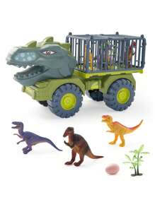 1 Set Dinosaur Engineering Car Toy Boy Set Transport Car Dump Truck Mixer Car Excavator Boom Car (With Dinosaurs) Children Kids Toy Birthday Gift Christmas New Year's Giftstoys For Boys,Boy Toys,Boys Toys,Kids Gifts Boys,Tween Boy Toys,Car - 彩色 - 查看 6