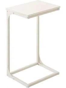 VASAGLE Mesa Auxiliar en Forma de C, Mesita de Noche, Marco de Metal, para Sala de Estar, Dormitorio, Marrón Rústico y Negro Tinta MLET353B01 - Blanco Crema - Ver 11