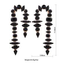 sehuoran 情人节礼物吊坠耳环闪亮流苏设计镶嵌水钻搭配日常服装派对配饰奢华珠宝 - Style 1 - 查看 14