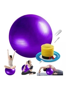 Pelota Fitness De Ejercicio Para Yoga Pilates 65cm Con Bomba - Morado - Ver 1
