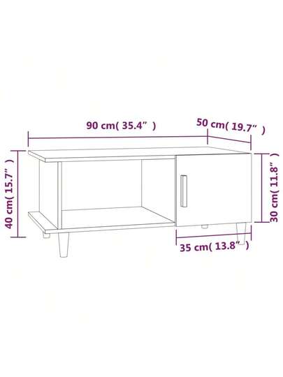 VidaXL Coffee Tafel 90x50x40 Cm Processed Wood High Gloss Wit view 2