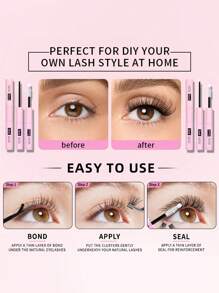 10ml Adesivo e Selante de Cílios, 5ml Removedor, Pinça, Para Cílios Postiços Tipo Wispy Duradouros À Prova D'água Uso O Dia Todo, Adesivo e Selante de Cílios 2 em 1 Para Extensão de Cílios DIY