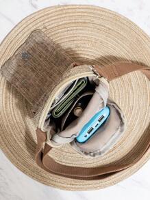 1pc Bohemian Handmade Woven Owl Pattern Adjustable Shoulder/Crossbody Bags With Multiple Compartments - Coffee Brown - View 4