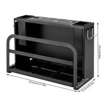 Eatssode 33.5 * 13.2 * 23cm Messerblock ohne Messer Carbonstahl-Messerblock mit Utensilienhalter Messerhalter Universal-Messeraufbewahrung für Messer, Schneidbretter