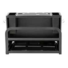 Eatssode 33.5 * 13.2 * 23cm Messerblock ohne Messer Carbonstahl-Messerblock mit Utensilienhalter Messerhalter Universal-Messeraufbewahrung für Messer, Schneidbretter