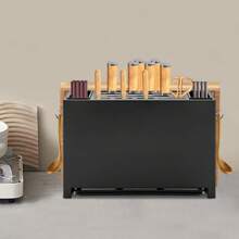 Eatssode 33.5 * 13.2 * 23cm Messerblock ohne Messer Carbonstahl-Messerblock mit Utensilienhalter Messerhalter Universal-Messeraufbewahrung für Messer, Schneidbretter