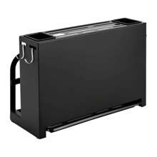 Eatssode 33.5 * 13.2 * 23cm Messerblock ohne Messer Carbonstahl-Messerblock mit Utensilienhalter Messerhalter Universal-Messeraufbewahrung für Messer, Schneidbretter