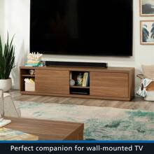 Mainstays Westley Sliding Door TV Stand For TVs Up To 75", Warm Walnut Finish