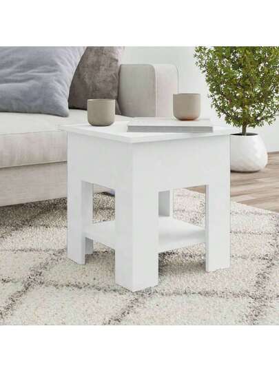 VidaXL Coffee Tafel 40x40x42 Cm Processed Wood Wit