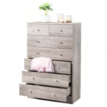 SYMCAVE 7 Drawer Dresser For Bedroom, Wooden Chest Organizer For Living Room(25.98L X 12.99W X 40.55H Inch) - Xám - Xem 6