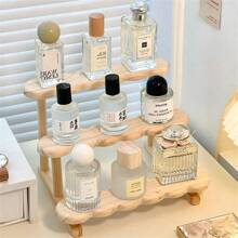3 Tier Display Riser Stand Wooden Shelf For Perfume Organizer Perfume Display Shelf Figure Display Case Dolls Storage Rack,For Holiday Beach, Bathroom Collection, Bedroom Collection, Large Capacity