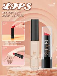 1 Set Girls Pretend Makeup Toy Set, Princess Dress Up Accessories Playset Including Brush, Eyeshadow, Lipstick, Christmas Gift For Girls, Not Real Makeup - Storage Bag - View 6