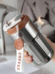 450ml Coffee Cup, Travel Mug, Splash-Proof, LED Smart Temperature Display, Touch Screen, Stainless Steel Vacuum Insulated Water Bottle, , Mug, Reusable Lid, Suitable For Travel, Outdoor Activities, Afternoon Tea, Gifts, Unisex Cold & Hot Insulated Cup, Back To School, Employee Gifts, Father's Day, Mother's Day, Easter, Home Goods (Shoulder Bag Does Not Include Cup)
