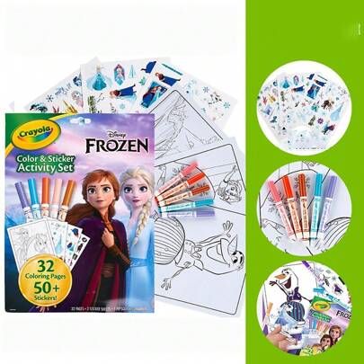 Crayola Frozen Color Wonder Coloring Set, Frozen Coloring Pages, With Sticker Pattern Coloring Paper & 5 Fine Tip Markers, Mess Free Frozen Coloring Pages For Kids, Frozen Toys & Gifts, Toddler Stocking Stuffers,Back To School,School Supplies