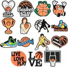 15PCS/SET Basketball Theme Shoe Charms Trophies Basketballs Sneakers Patterns Shoe Accessories Holiday Gifts
