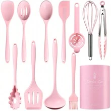 Keidason Conjunto de 15 piezas de utensilios de cocina de silicona - Utensilios de cocina resistentes al calor de hasta 230°C, espátula, pinzas, cuchara, brocha, batidor, conjunto de utensilios de cocina y accesorios para ollas antiadherentes, aptos para lavavajillas