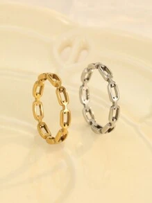 Onelike Set de 2 anillos de acero inoxidable dorado con corazón hueco y mariposa reversible, adecuado para decoración diaria o regalo de mujer