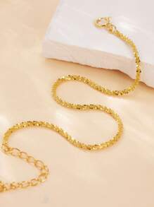 1PC 925 Sterling Silver Sparkle Link Bracelet Adjustable Chain Bracelets Dainty Chain Bracelet Jewelry For Women - Bracelet - View 2
