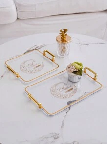 1 khay trưng bày đồ trang sức màu hổ phách trong suốt, giá để bánh, đĩa trang trí cho đám cưới, tiệc tùng, ngày lễ - Nhiều màu - Xem 8