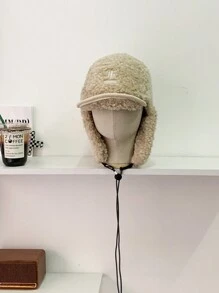 Gorro de trampero de piel sintética acolchada de colores contrastantes, cálido, con orejeras, unisex para parejas, adecuado para invierno, ciclismo, esquí, snowboard, otoño/invierno